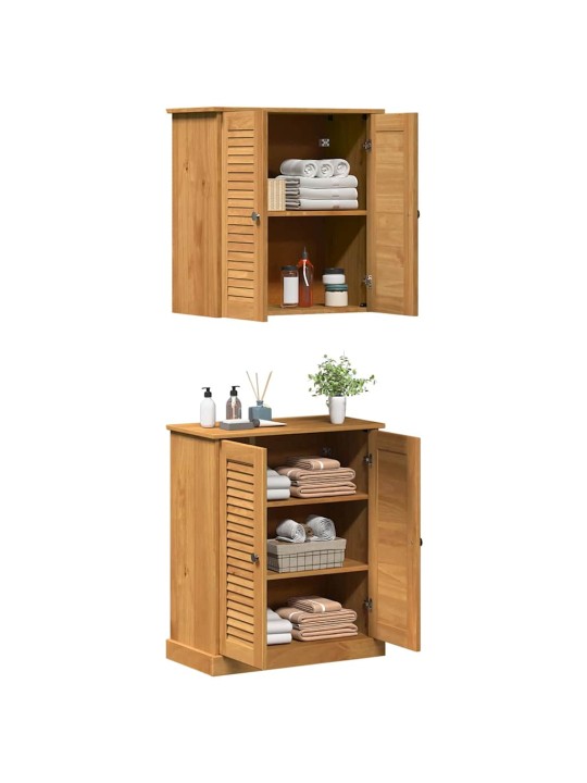 Vannitoa mööblikomplekt riiuliga 2 tk pruun 67.5 x 34 x 80 cm
