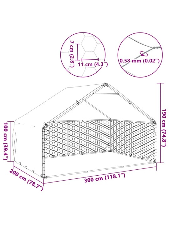 ÕUE KOERAAEDIK KAANEGA, 3X2X1,9 M, TSINGITUD TERAS