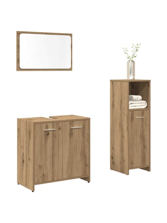3-OSALINE VANNITOA MÖÖBLIKOMPLEKT, KUNSTTAMM, TEHISPUIT
