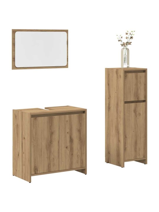 3-OSALINE VANNITOA MÖÖBLIKOMPLEKT, KUNSTTAMM, TEHISPUIT