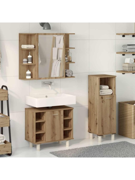 3-OSALINE VANNITOA MÖÖBLIKOMPLEKT, KUNSTTAMM, TEHISPUIT
