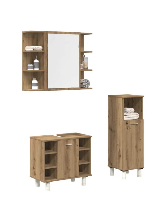 3-OSALINE VANNITOA MÖÖBLIKOMPLEKT, KUNSTTAMM, TEHISPUIT
