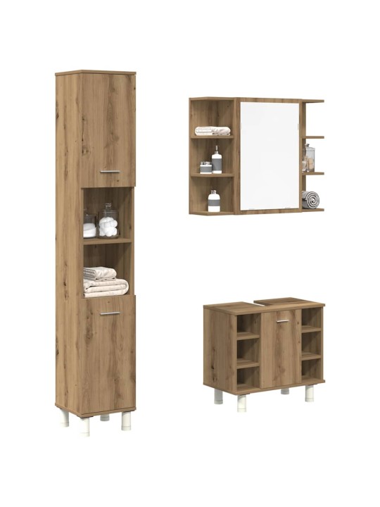 3-OSALINE VANNITOA MÖÖBLIKOMPLEKT, KUNSTTAMM, TEHISPUIT