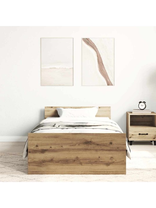VOODIRAAM ILMA MADRATSITA, KÄSITÖÖTAMM 90X190 CM, TEHISPUIT