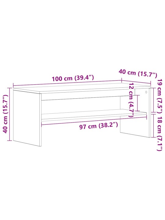 TELERIKAPP, HALL SONOMA TAMM, 100 X 40 X 40 CM, TEHISPUIT
