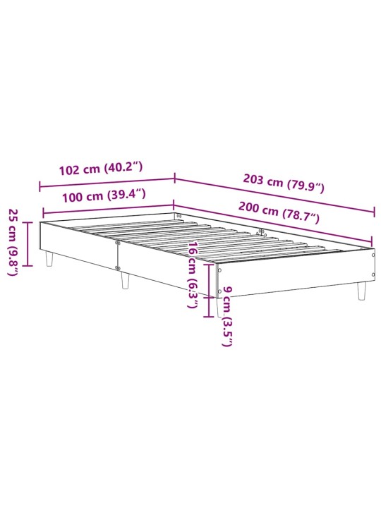 VOODIRAAM ILMA MADRATSITA, KÄSITÖÖTAMM 100X200 CM, TEHISPUIT