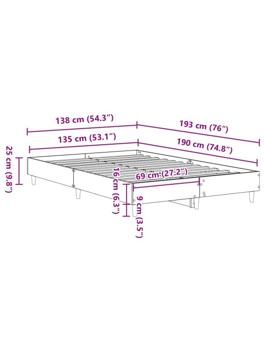 VOODIRAAM ILMA MADRATSITA, BETOONHALL, 135 X 190 CM, TEHISPUIT