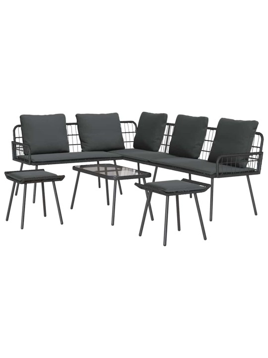 Aia diivanikomplekt 4 tk must polürotang
