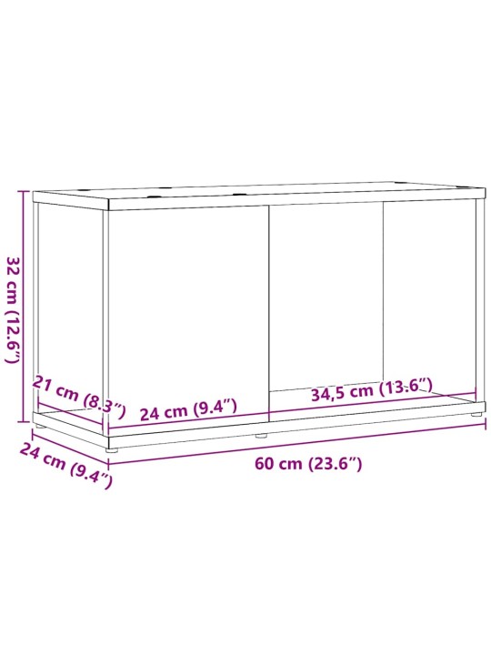 TELERIKAPP, MUST TAMM, 60X24X32 CM, TEHISPUIT