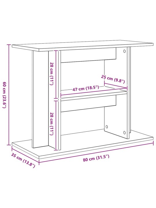 AKVAARIUMI ALUS, MUST TAMM, 80 X 35 X 60 CM, TEHISPUIT