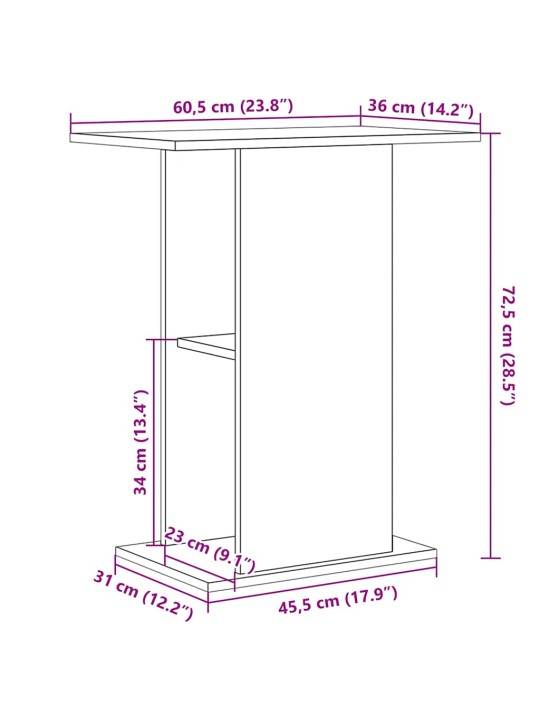 AKVAARIUMI ALUS, MUST TAMM, 60,5X36X72,5 CM, TEHISPUIT