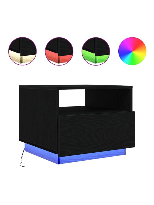 KOHVILAUD LED-TULEDEGA, MUST TAMM, 50 X 49 X 40 CM