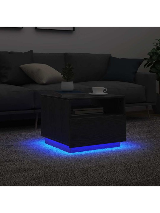 KOHVILAUD LED-TULEDEGA, MUST TAMM, 50 X 49 X 40 CM