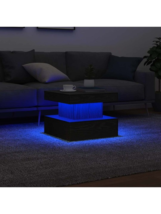 KOHVILAUD LED-TULEDEGA, MUST TAMM, 50 X 50 X 40 CM