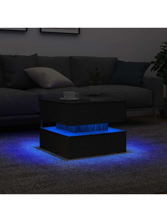 KOHVILAUD LED-TULEDEGA, MUST TAMM, 50 X 50 X 40 CM