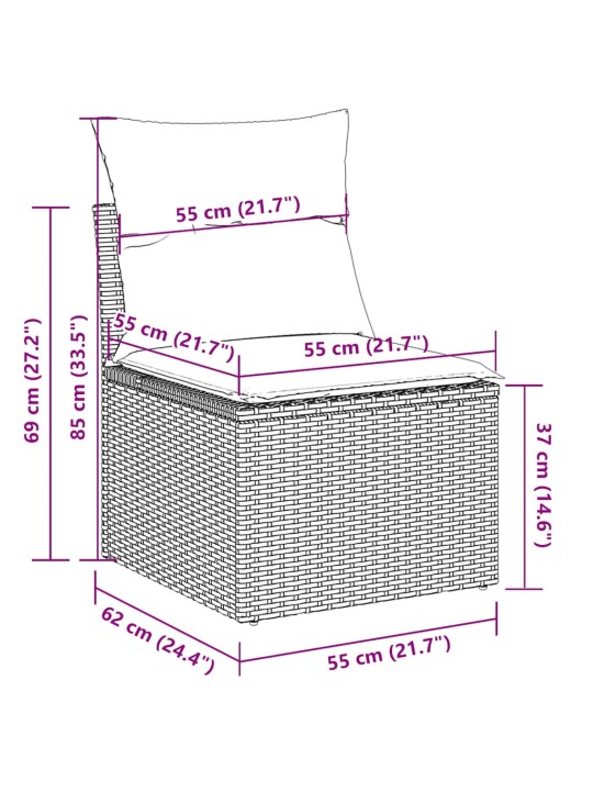 2-OSALINE AIADIIVANI KOMPLEKT PATJADEGA, MUST, ROTANG/AKAATSIA