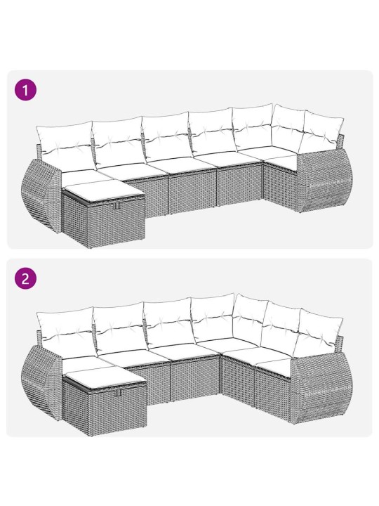 7-OSALINE AIADIIVANI KOMPLEKT PATJADEGA, HALL, POLÜROTANG