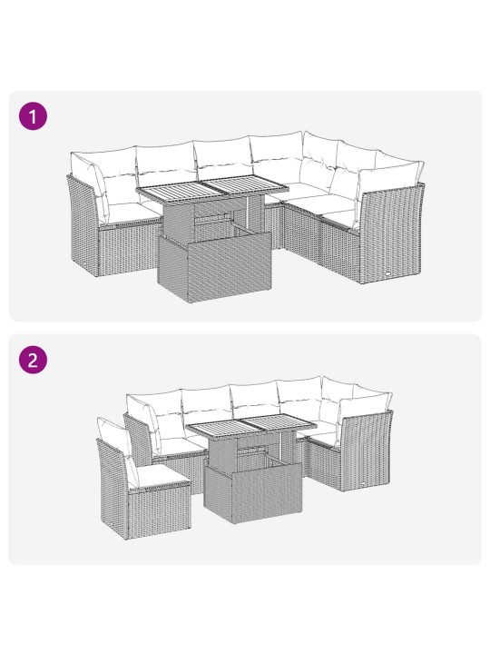 7-OSALINE AIADIIVANI KOMPLEKT PATJADEGA, HALL, POLÜROTANG
