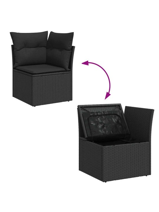 10-OSALINE AIADIIVANI KOMPLEKT PATJADEGA, MUST, ROTANG/AKAATSIA