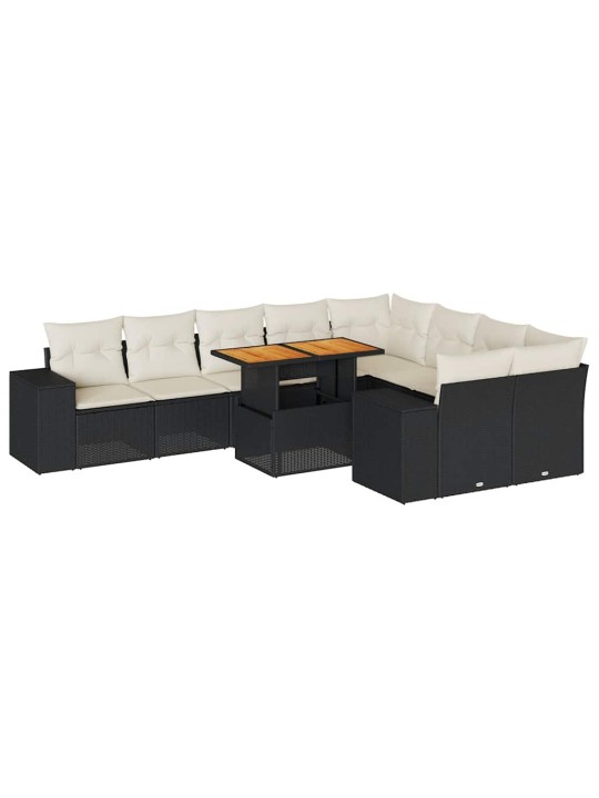 10-OSALINE AIADIIVANI KOMPLEKT PATJADEGA, MUST, ROTANG/AKAATSIA