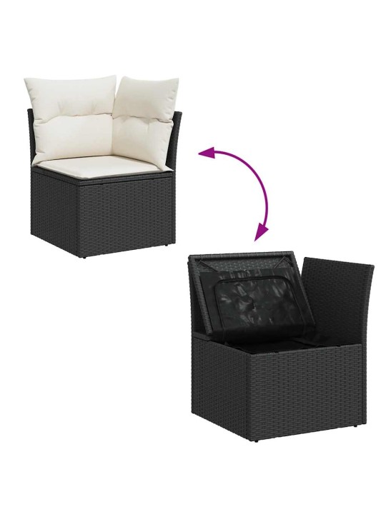 10-OSALINE AIADIIVANI KOMPLEKT PATJADEGA, MUST, ROTANG/AKAATSIA