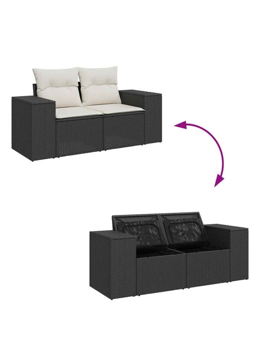 10-OSALINE AIADIIVANI KOMPLEKT PATJADEGA, MUST, ROTANG/AKAATSIA