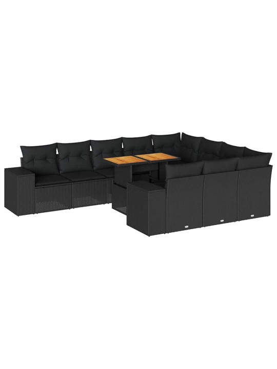 10-OSALINE AIADIIVANI KOMPLEKT PATJADEGA, MUST, ROTANG/AKAATSIA