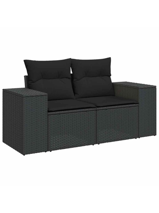10-OSALINE AIADIIVANI KOMPLEKT PATJADEGA, MUST, ROTANG/AKAATSIA