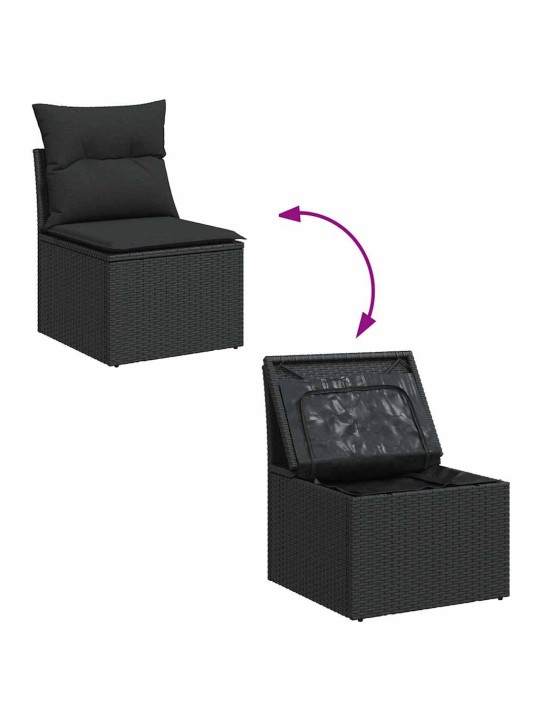 10-OSALINE AIADIIVANI KOMPLEKT PATJADEGA, MUST, ROTANG/AKAATSIA