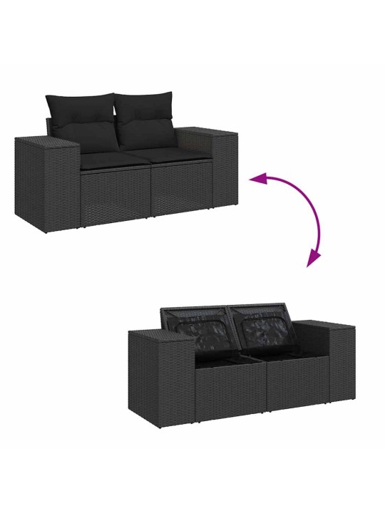 10-OSALINE AIADIIVANI KOMPLEKT PATJADEGA, MUST, ROTANG/AKAATSIA