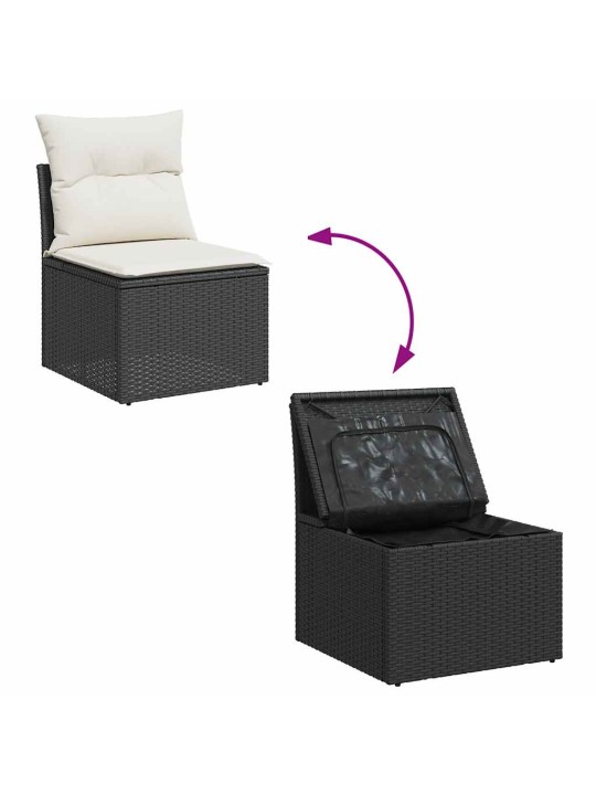 10-OSALINE AIADIIVANI KOMPLEKT PATJADEGA, MUST, ROTANG/AKAATSIA