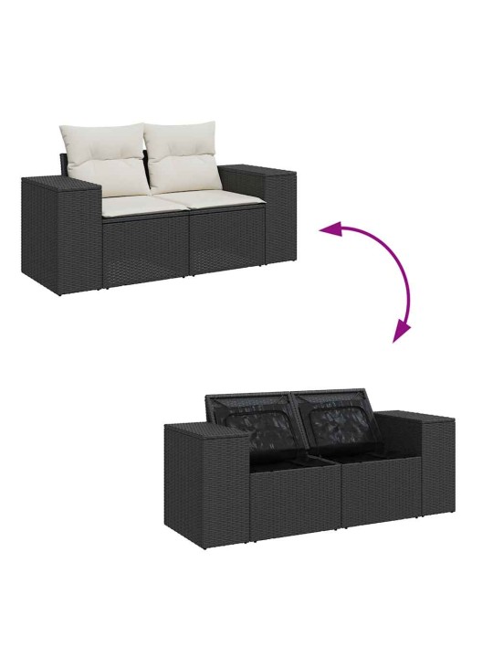 10-OSALINE AIADIIVANI KOMPLEKT PATJADEGA, MUST, ROTANG/AKAATSIA