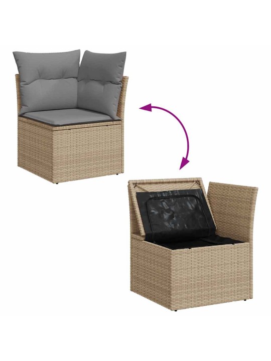 10-OSALINE AIADIIVANI KOMPLEKT PATJADEGA, BEEŽ, ROTANG/AKAATSIA