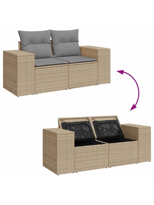 10-OSALINE AIADIIVANI KOMPLEKT PATJADEGA, BEEŽ, ROTANG/AKAATSIA