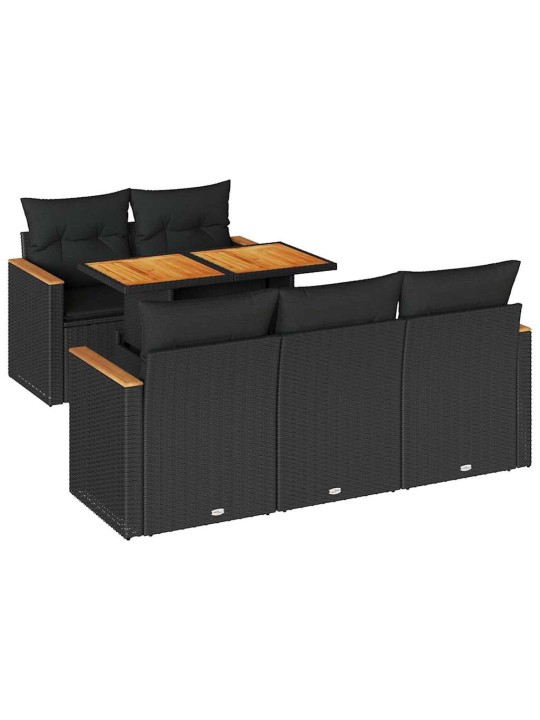 6-OSALINE AIADIIVANI KOMPLEKT PATJADEGA, MUST, ROTANG/AKAATSIA