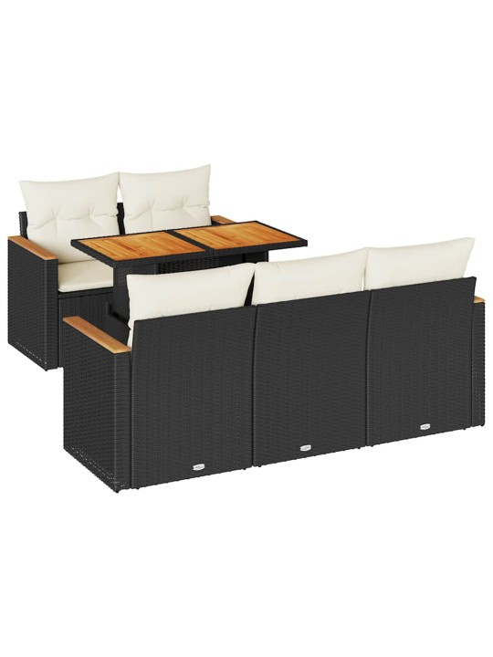 6-OSALINE AIADIIVANI KOMPLEKT PATJADEGA, MUST, ROTANG/AKAATSIA