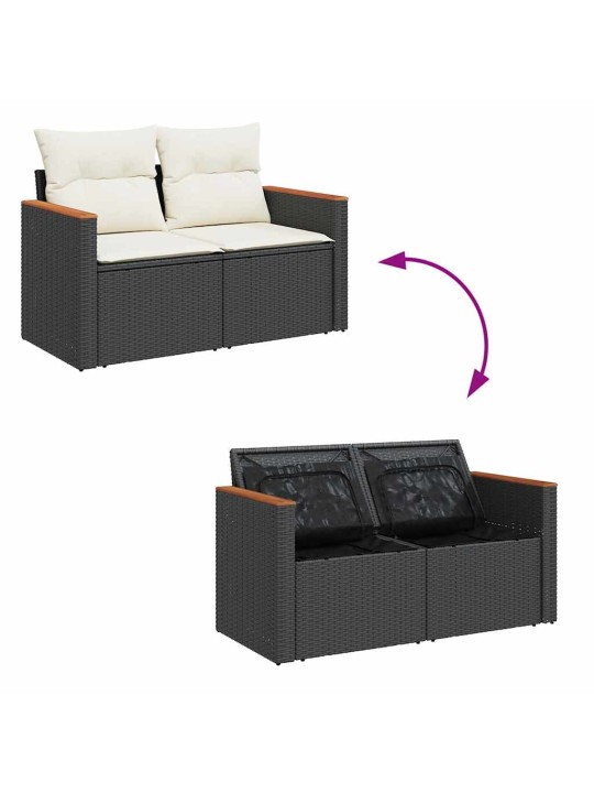 6-OSALINE AIADIIVANI KOMPLEKT PATJADEGA, MUST, ROTANG/AKAATSIA