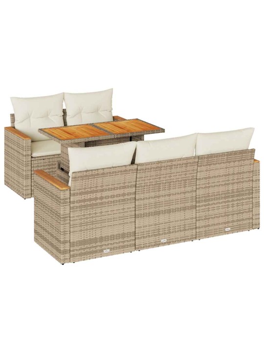 6-OSALINE AIADIIVANI KOMPLEKT PATJADEGA, BEEŽ, ROTANG/AKAATSIA