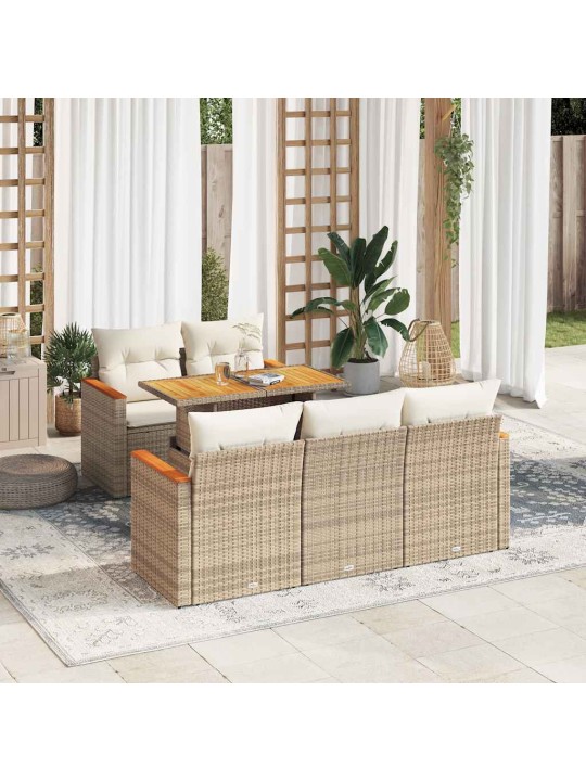 6-OSALINE AIADIIVANI KOMPLEKT PATJADEGA, BEEŽ, ROTANG/AKAATSIA