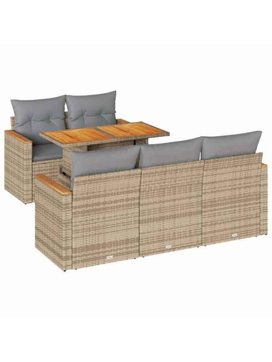 6-OSALINE AIADIIVANI KOMPLEKT PATJADEGA, BEEŽ, ROTANG/AKAATSIA
