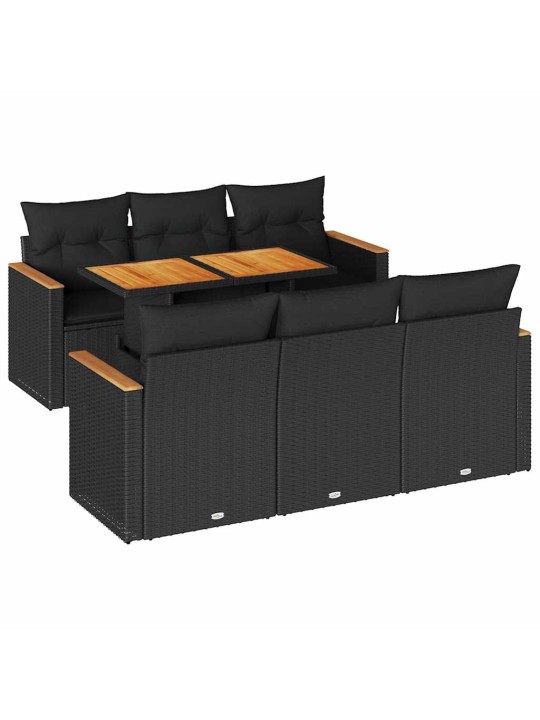 7-OSALINE AIADIIVANI KOMPLEKT PATJADEGA, MUST, ROTANG/AKAATSIA