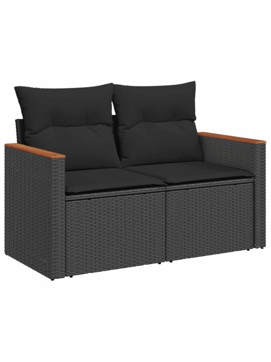 7-OSALINE AIADIIVANI KOMPLEKT PATJADEGA, MUST, ROTANG/AKAATSIA