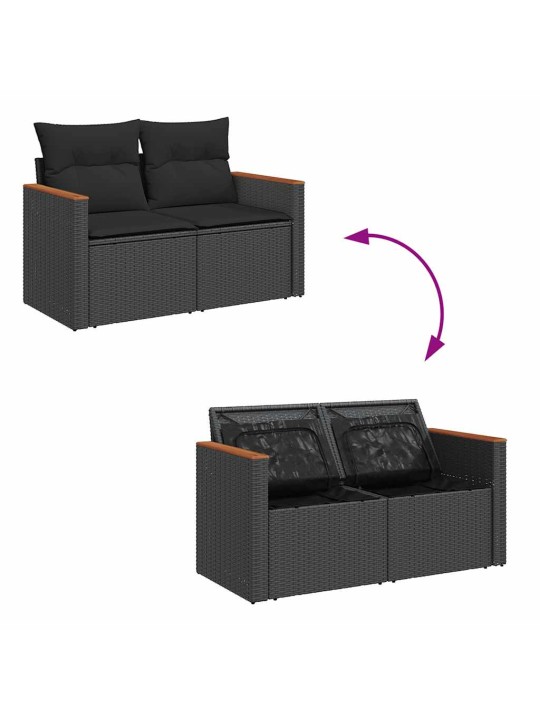 7-OSALINE AIADIIVANI KOMPLEKT PATJADEGA, MUST, ROTANG/AKAATSIA