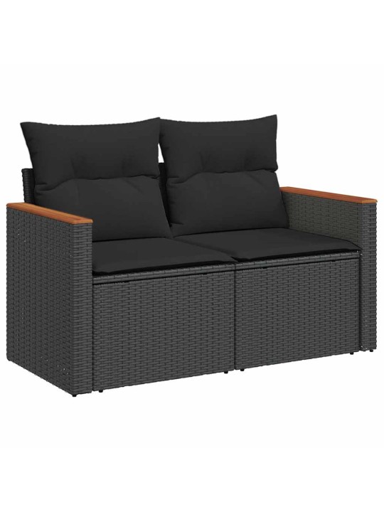 6-OSALINE AIADIIVANI KOMPLEKT PATJADEGA, MUST, ROTANG/AKAATSIA
