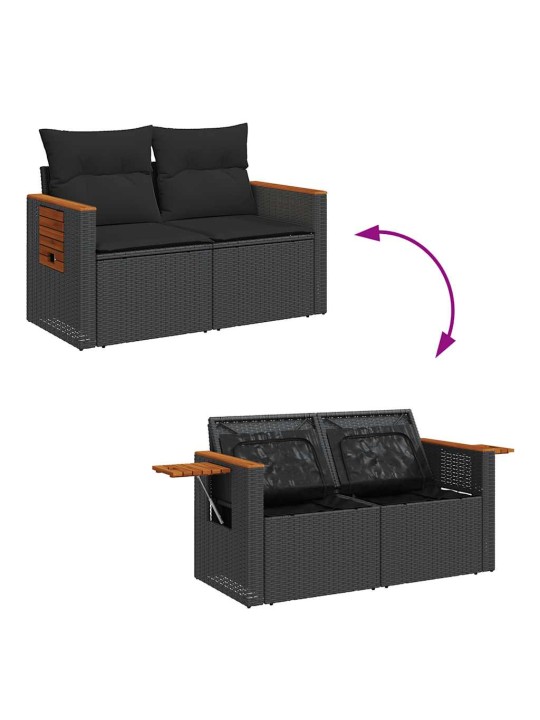 5-OSALINE AIADIIVANI KOMPLEKT PATJADEGA, MUST, POLÜROTANG