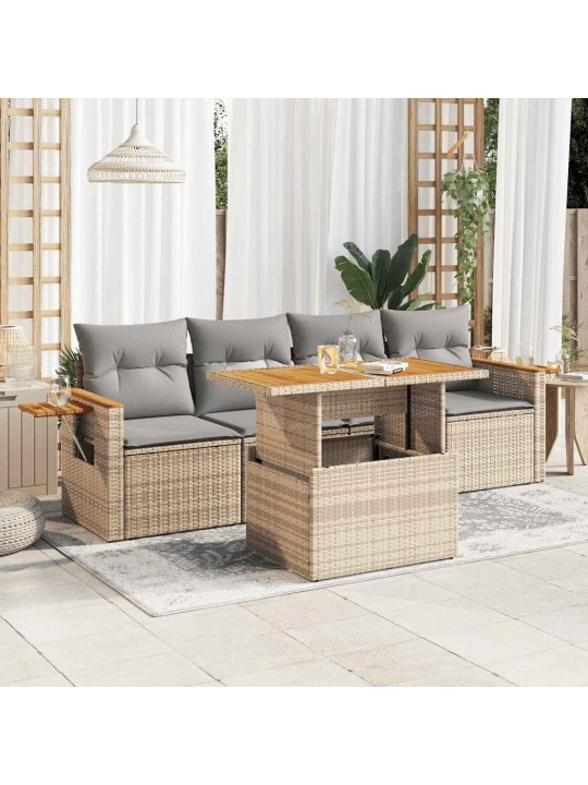 5-OSALINE AIADIIVANI KOMPLEKT PATJADEGA, BEEŽ, ROTANG/AKAATSIA