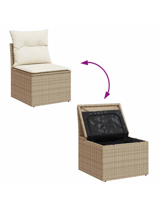6-OSALINE AIADIIVANI KOMPLEKT PATJADEGA, BEEŽ, ROTANG/AKAATSIA