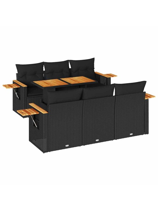 7-OSALINE AIADIIVANI KOMPLEKT PATJADEGA, MUST, ROTANG/AKAATSIA