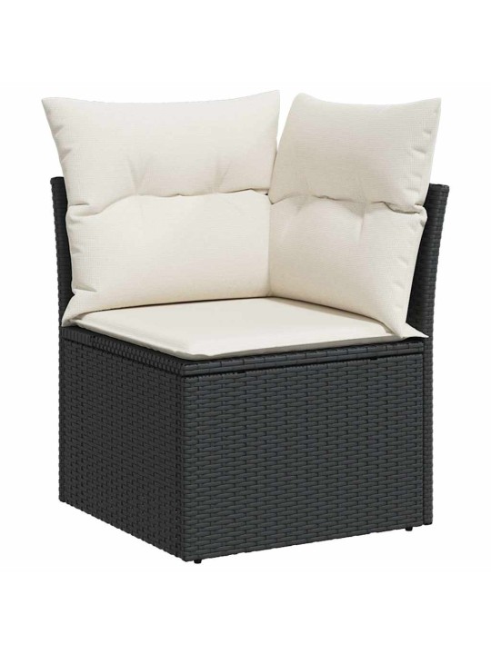 8-OSALINE AIADIIVANI KOMPLEKT PATJADEGA, MUST, ROTANG/AKAATSIA