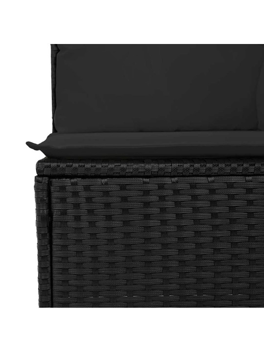 6-OSALINE AIADIIVANI KOMPLEKT PATJADEGA, MUST, ROTANG/AKAATSIA